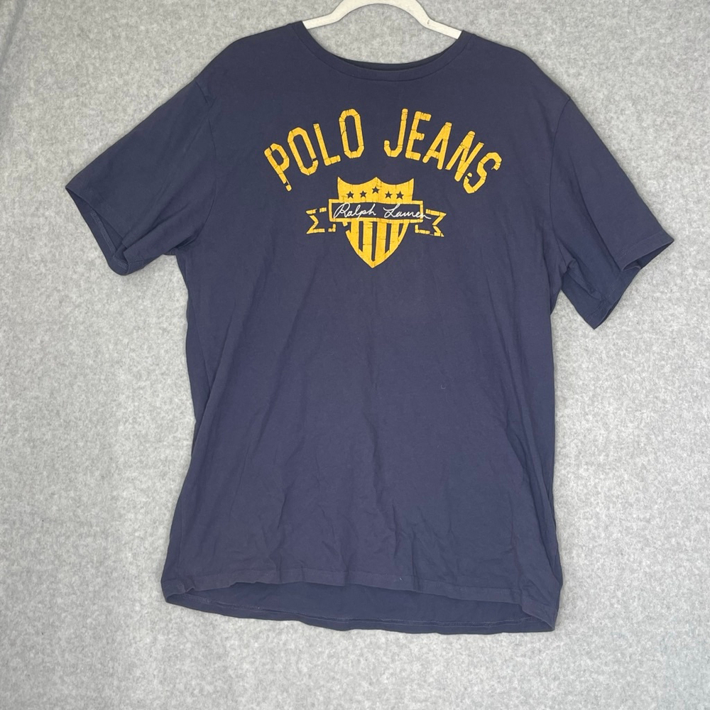 Polo Ralph Lauren Gray Blue Crest Logo Graphic Tee XL
